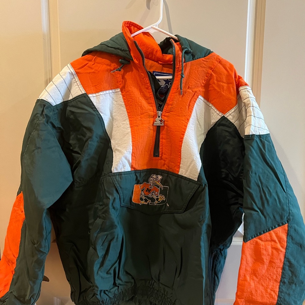 Vintage Green and Orange Pullover Jacket